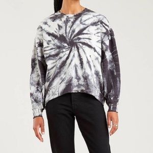 2X HP 🎉 NWT Levi’s Tie Dye Bored PAI Sweatshirt L Black & White